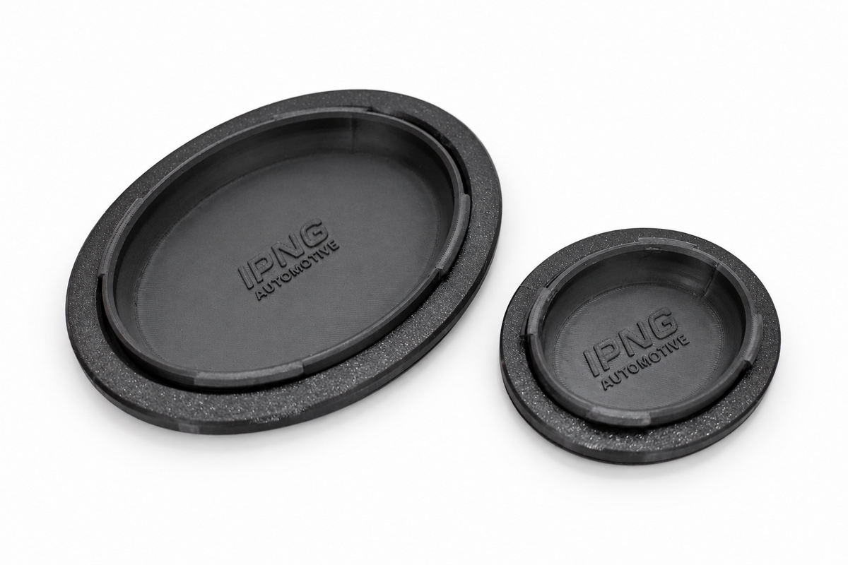 IPNG Classic Mini Clubman 1275GT fresh air intake blanking plates, left and right pair – rear view