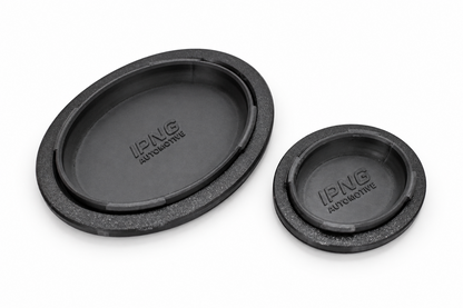 IPNG Classic Mini Clubman 1275GT fresh air intake blanking plates, left and right pair – rear view